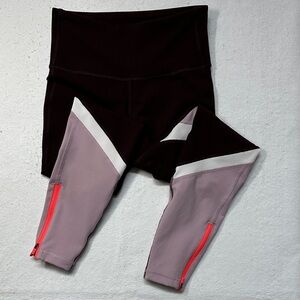 Old Navy Elevate Leggings Colorblock Maroon & Blush size S